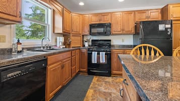 Microwave, oven, stovetop, dishwasher