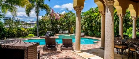 Piscine extérieure, piscine chauffée