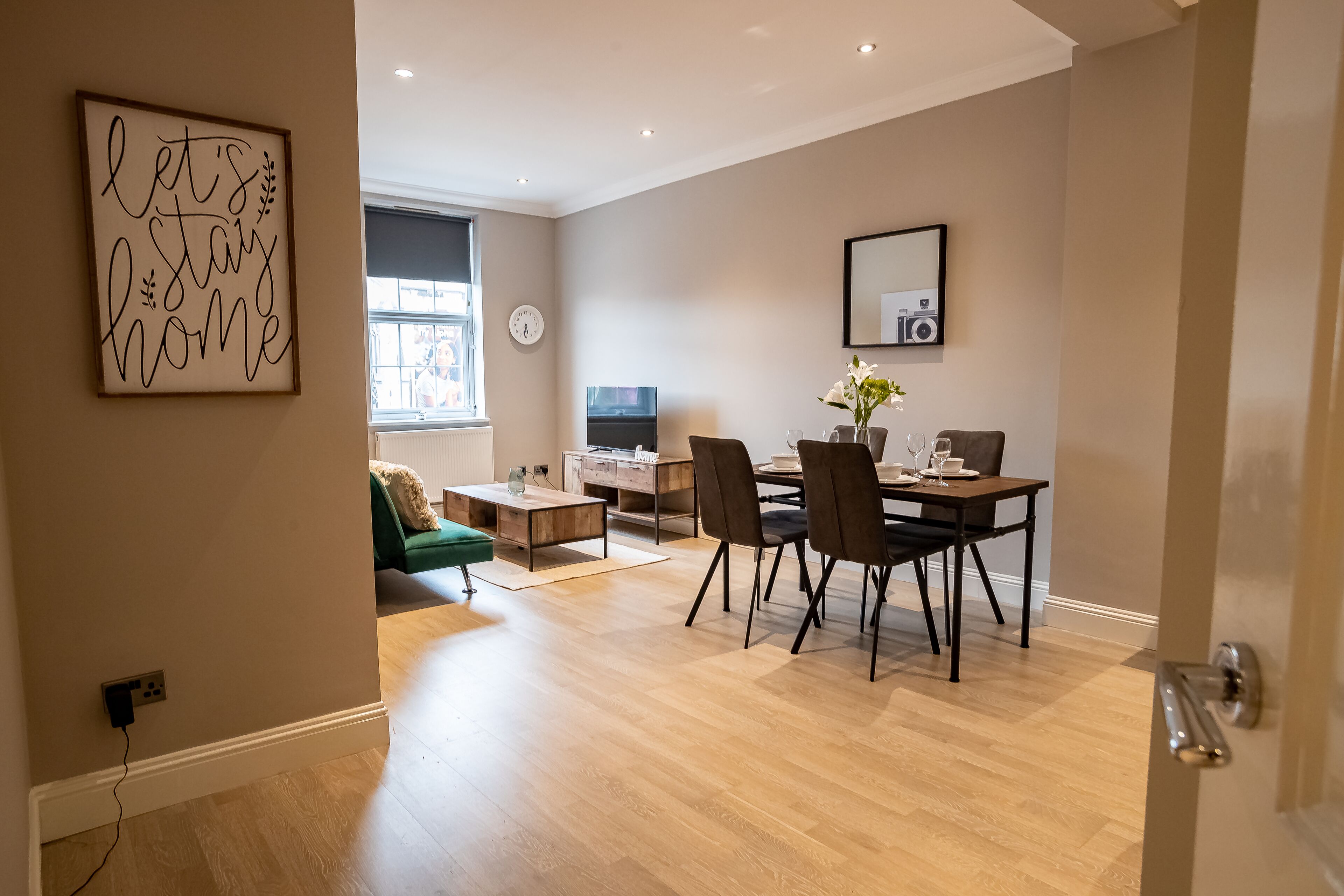 Superior Apartment, 2 Bedrooms | Living area | 40-inch Smart TV with cable channels, TV