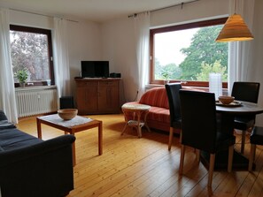 TV, DVD player, stereo