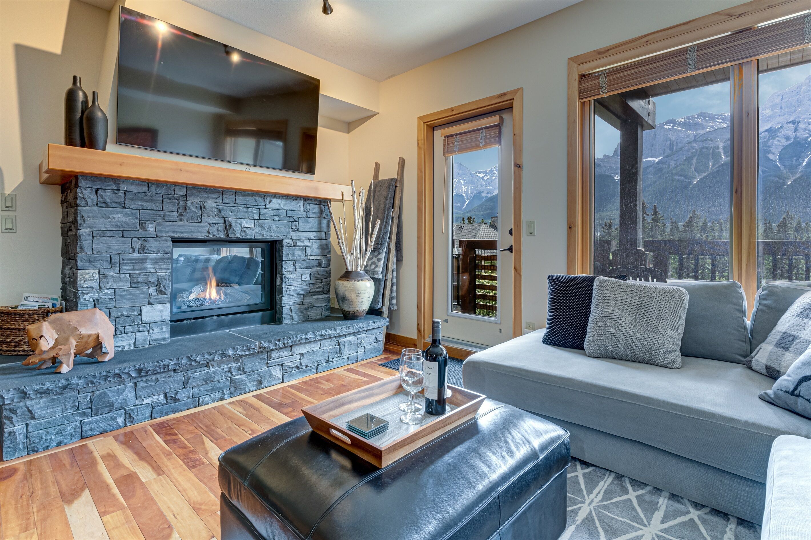 Fernseher, Kamin, DVD-Player