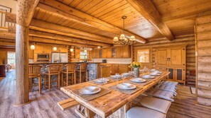 Dining - 4500sq ft 6b/4.5ba Cabin on 7 Acres 15min to downtown Sylva! Huge Yard + Hot Tub! (Sylva)