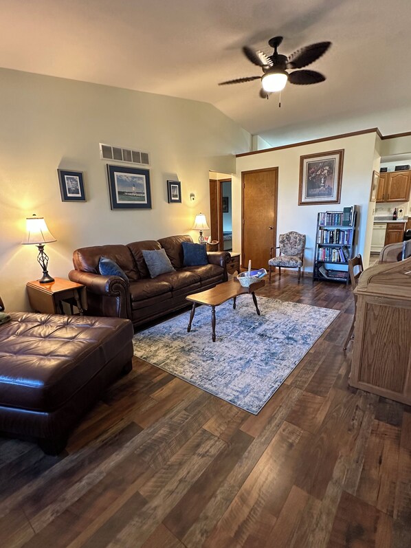 Smart TV, DVD player, table football, books