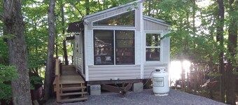 Lakefront 1BR cabin with boat and private dock, beaches, and fishing