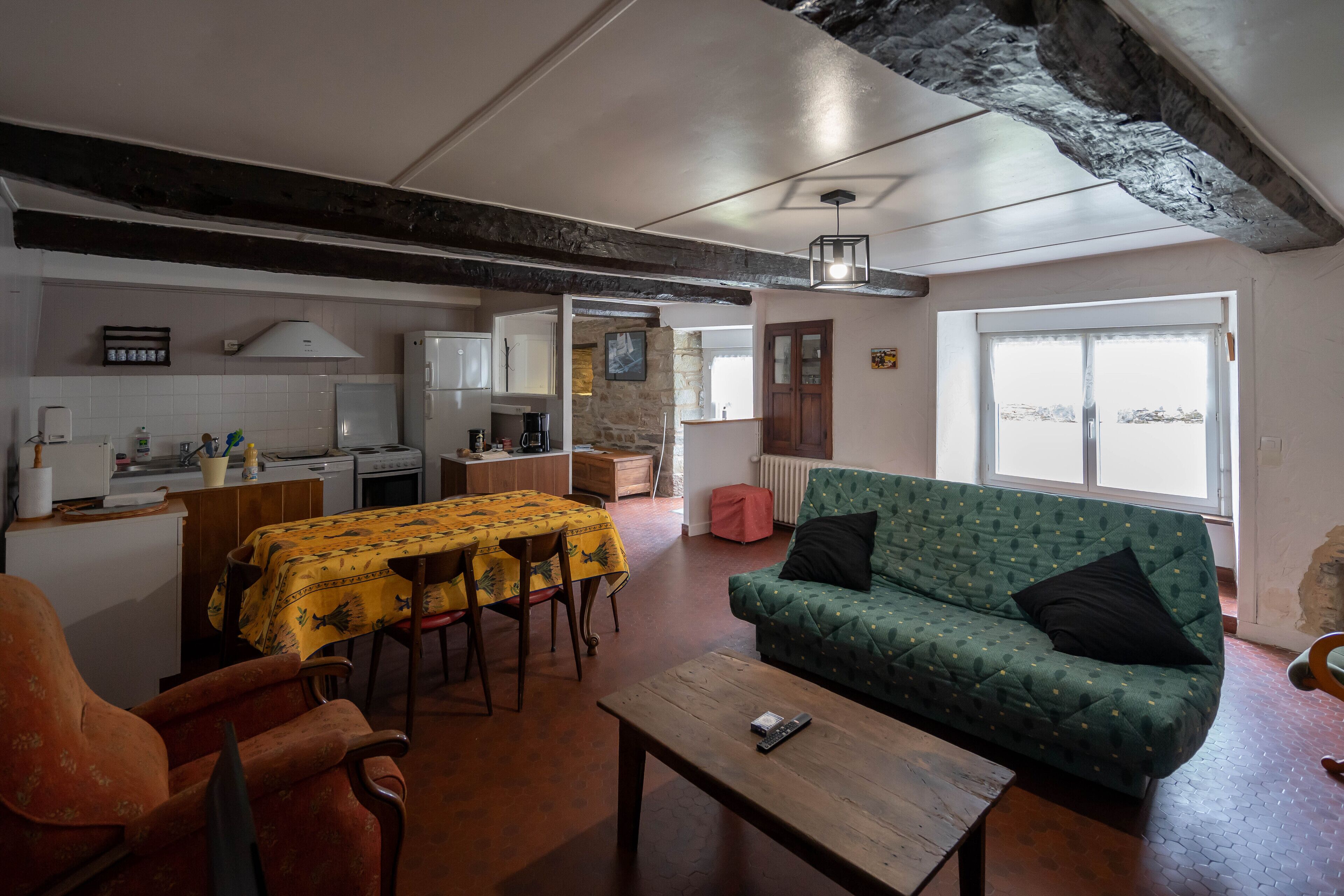 typical Breton house with large garden near lake guerlédan