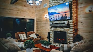 Smart TV, fireplace, video games, Netflix