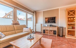 TV connectée, cheminée, lecteur de DVD, chaîne hi-fi