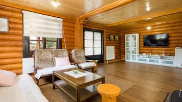 TV connectée, cheminée, baby-foot