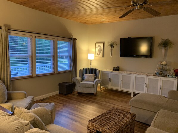 Smart TV, DVD player, books