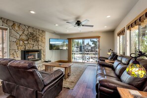 Smart TV, fireplace, offices, printers