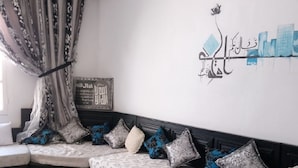 House, 2 Bedrooms, Smoking, Balcony | Living room | Books - 2km From the Beach in Dar Allouche, Kélibia, Nabeul (Dar Allouche)