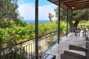 House, 3 Bedrooms, Smoking, Patio | Dining - Holiday House Angelos A on Agios Gordios Beach (Corfu)