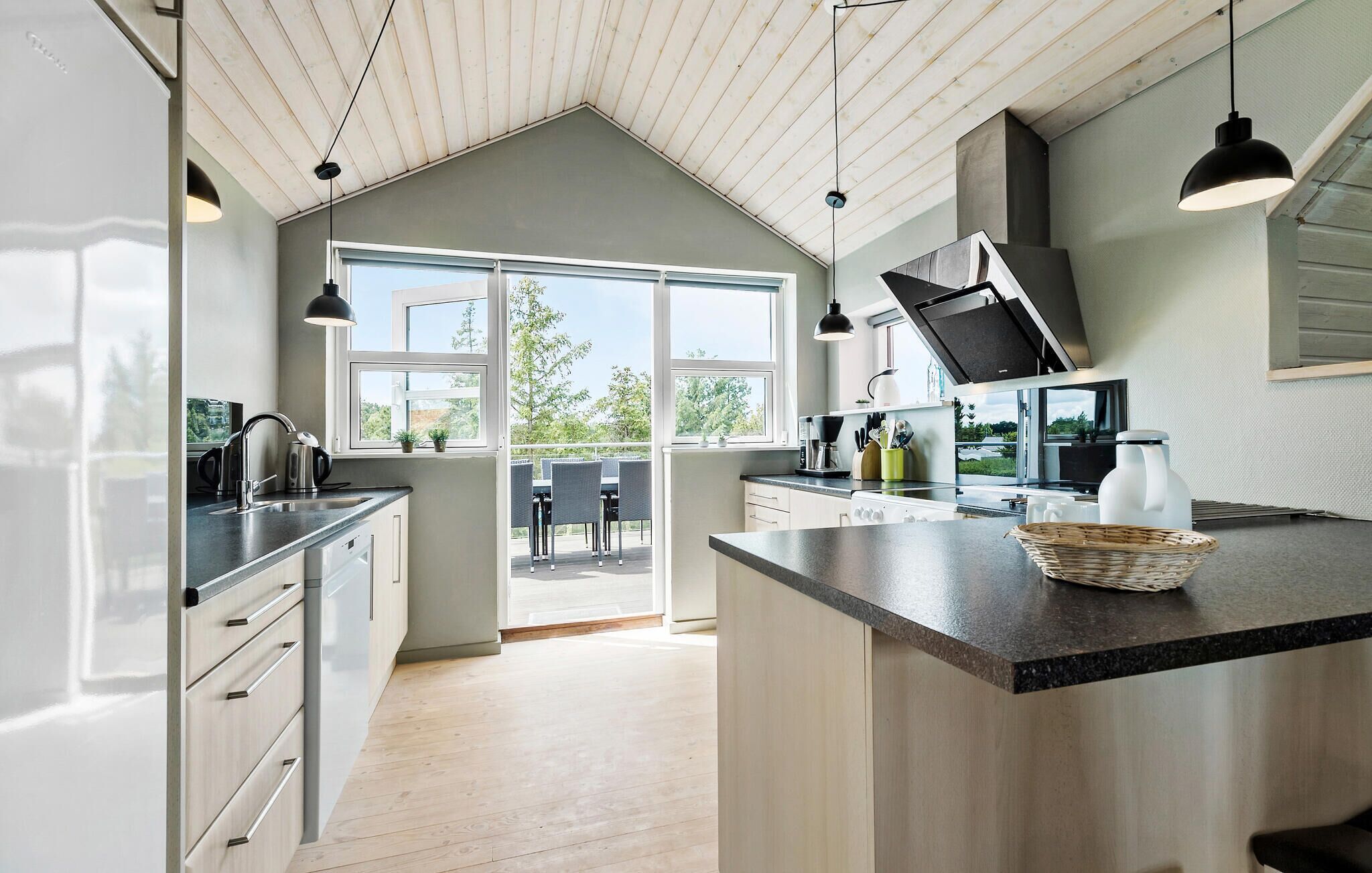 Réfrigérateur, plaque de cuisson, lave-vaisselle, cafetière/bouilloire