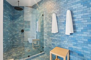 Ensemble douche/baignoire, sèche-cheveux, serviettes fournies