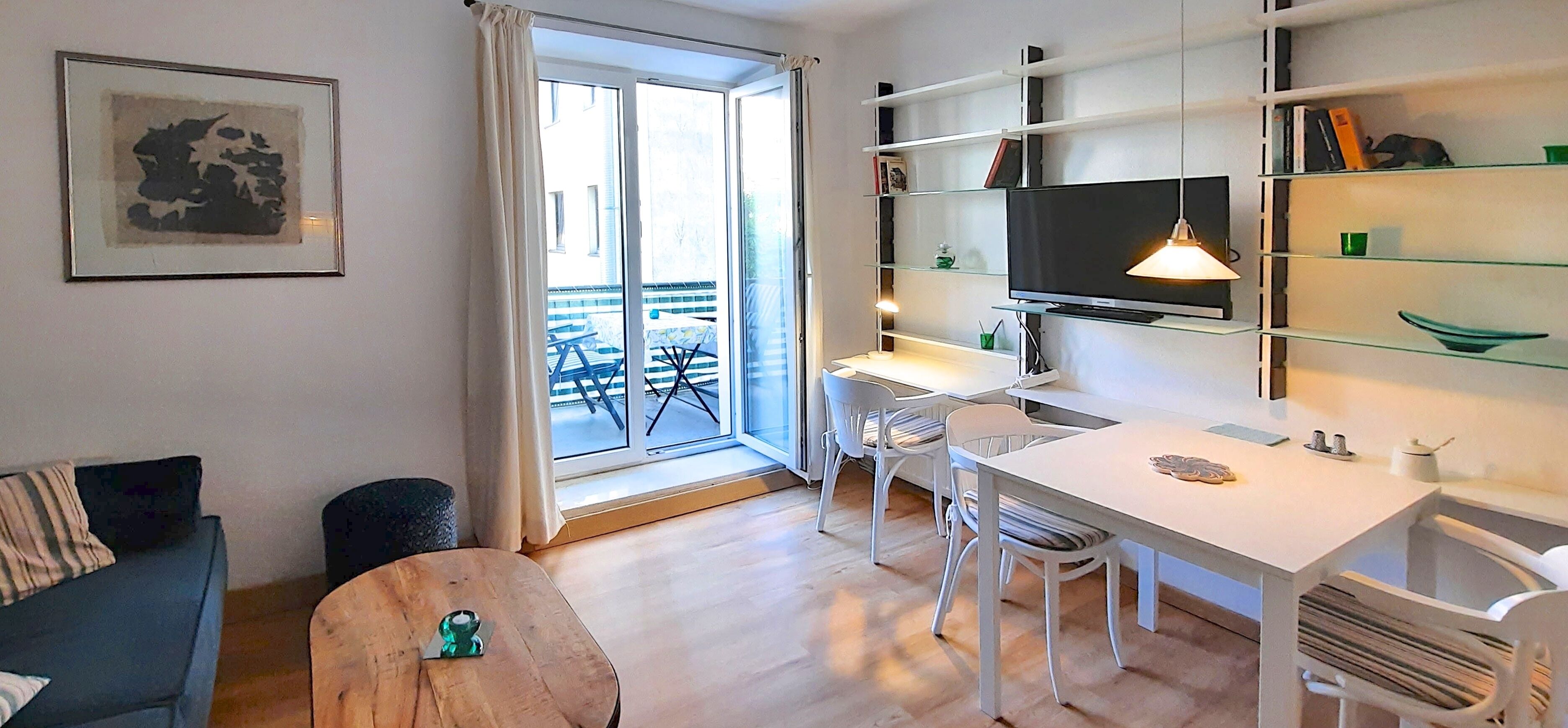 Télévision, lecteur de DVD, livres, chaîne hi-fi