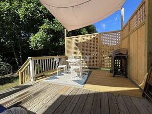 Outdoor dining - Charming, Central Jamestown Cottage, walk to town/beach! (Jamestown)