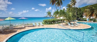 Enjoy gated private beach location voted best in St. Thomas