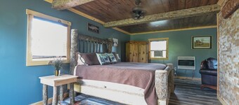 Cabin on Mountain Farm with farm animals