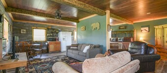 Cabin on Mountain Farm with farm animals