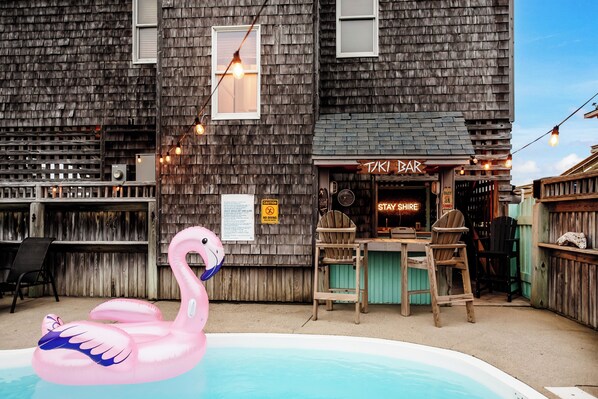 Outdoor pool, a heated pool - OBX Home with Pool & Dual Views (Waves)