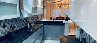 Upscale luxurious apartment with a superb view.