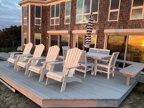 Outdoor dining - Oceanfront w/Private Stairs to Beach and Spectacular Sunsets! (Eastham)