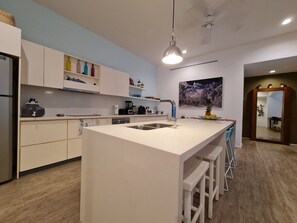 Fridge, microwave, oven, stovetop - 2 BR Patio Oasis Steps from Beach & Supermarket (Crucecita)