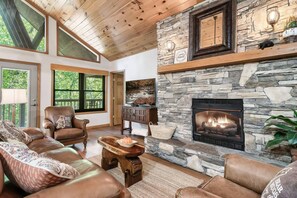 Smart TV, fireplace, video games, books