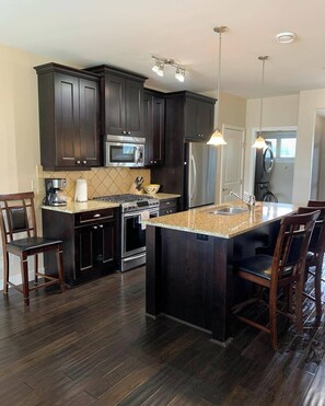 Fridge, microwave, oven, stovetop - Deluxe 2 floor Lakefront Condo with Pool (West Kelowna)