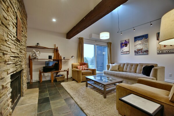 TV, fireplace, video games