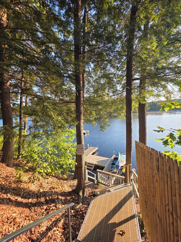 Property grounds - Secluded lakeside home with 2 private docks, hot tub, bball hoop, H2o activities (Shapleigh)