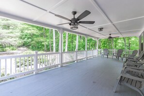 Terrace/patio - Large Hillside Retreat with Pool and Hot Tub! (Chattanooga Valley)