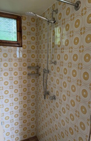 Ducha, secador de pelo y toallas