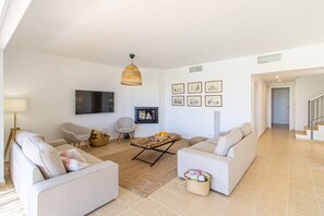 Télévision, cheminée