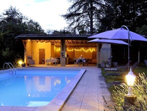 Outdoor pool, a heated pool - Stunning 6 bedroom Farmhouse with heated pool. (Mirepoix)