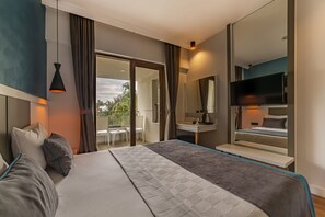 Chambre Standard, 1 lit double, vue partielle sur la mer | Vue de la chambre