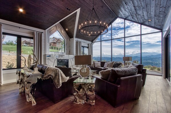 TV, fireplace, video games, DVD player