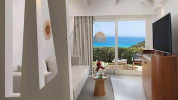Suite, 1 Bedroom, Sea View | Living area | 55-inch LED TV with digital channels, TV