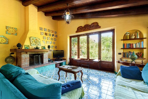 TV, fireplace, offices