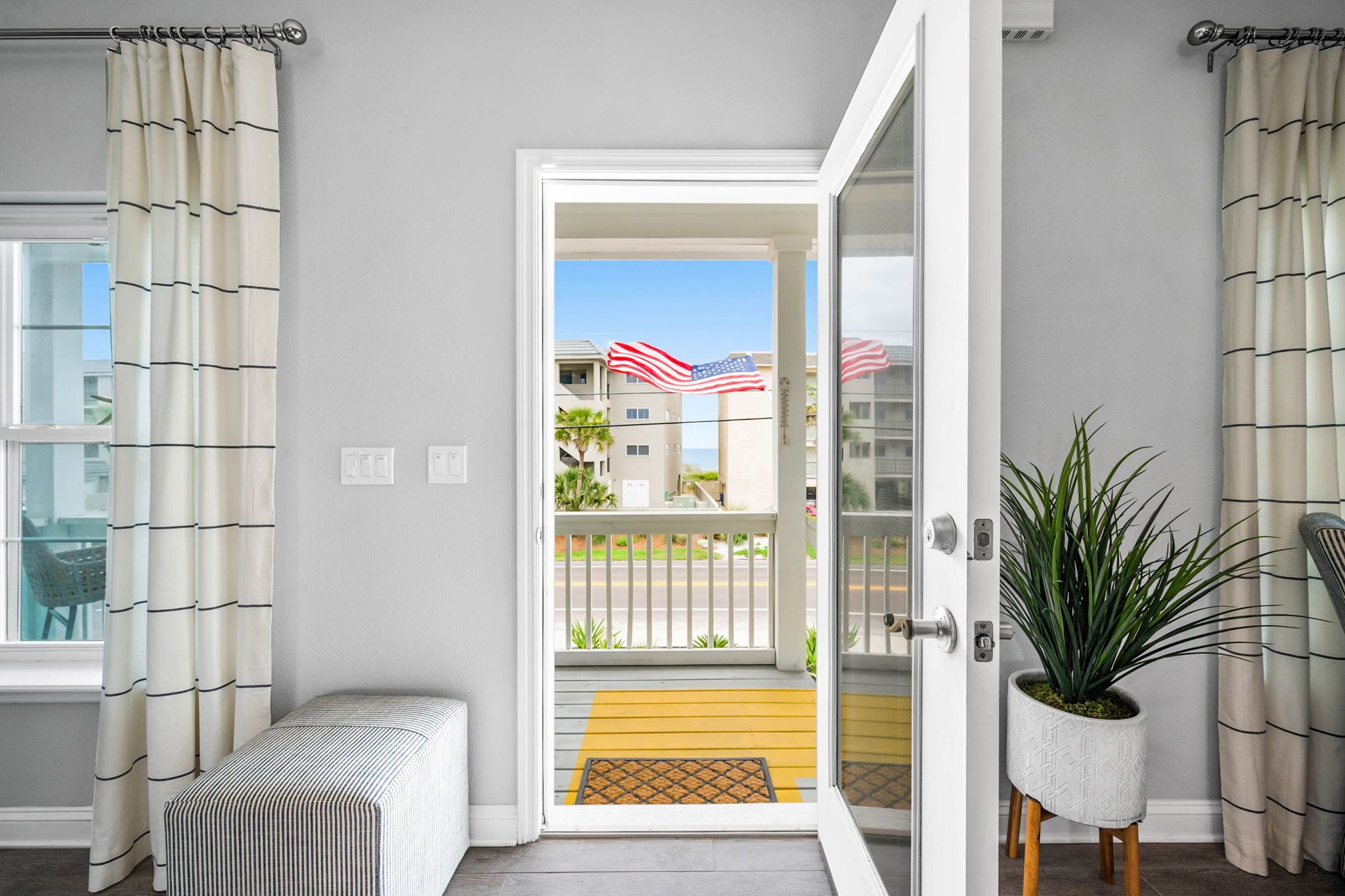 Partial ocean view from the 2nd level front door
