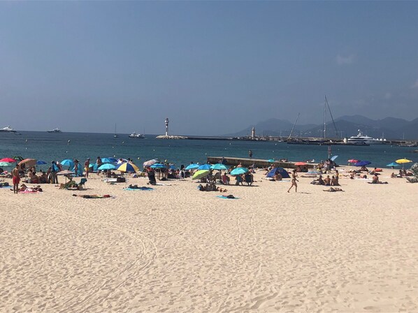 在海灘附近