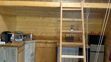 Fridge, microwave, coffee/tea maker