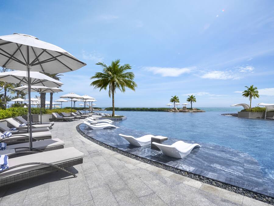 2 outdoor pools, open 6:00 AM to 6:00 PM, cabanas (surcharge)