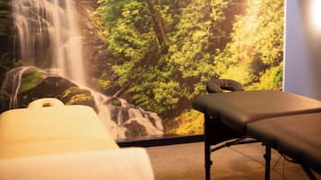 Couples treatment rooms, hot stone massages, deep-tissue massages