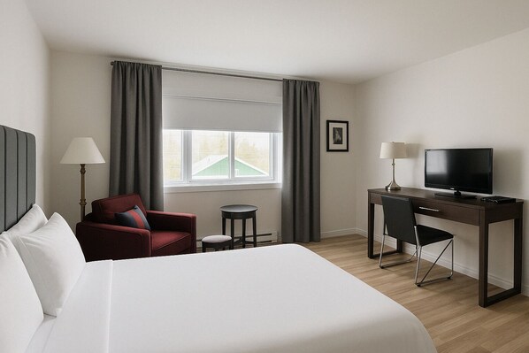 Habitación superior, 1 cama Queen size | Escritorio, espacio para trabajar con laptop y insonorización 