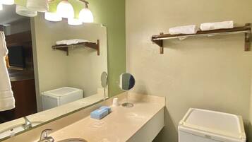 Rainfall showerhead, designer toiletries, towels