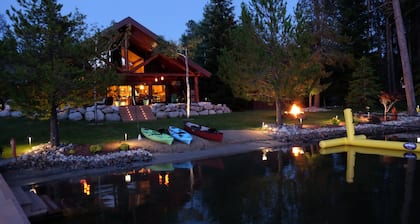 Waterfront Log Home | Private Dock | Expansive Beautiful Yard and Gardens