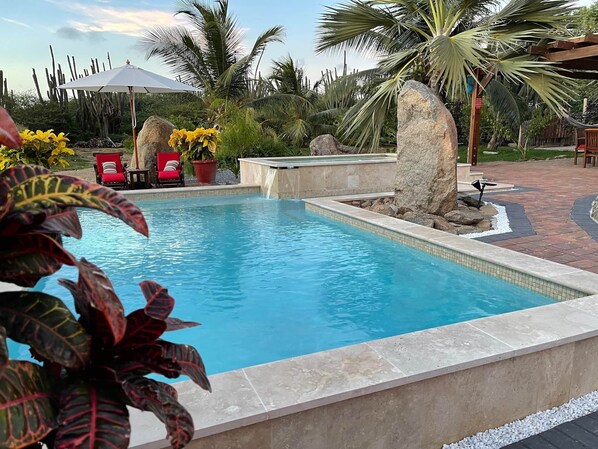 Outdoor pool, a heated pool