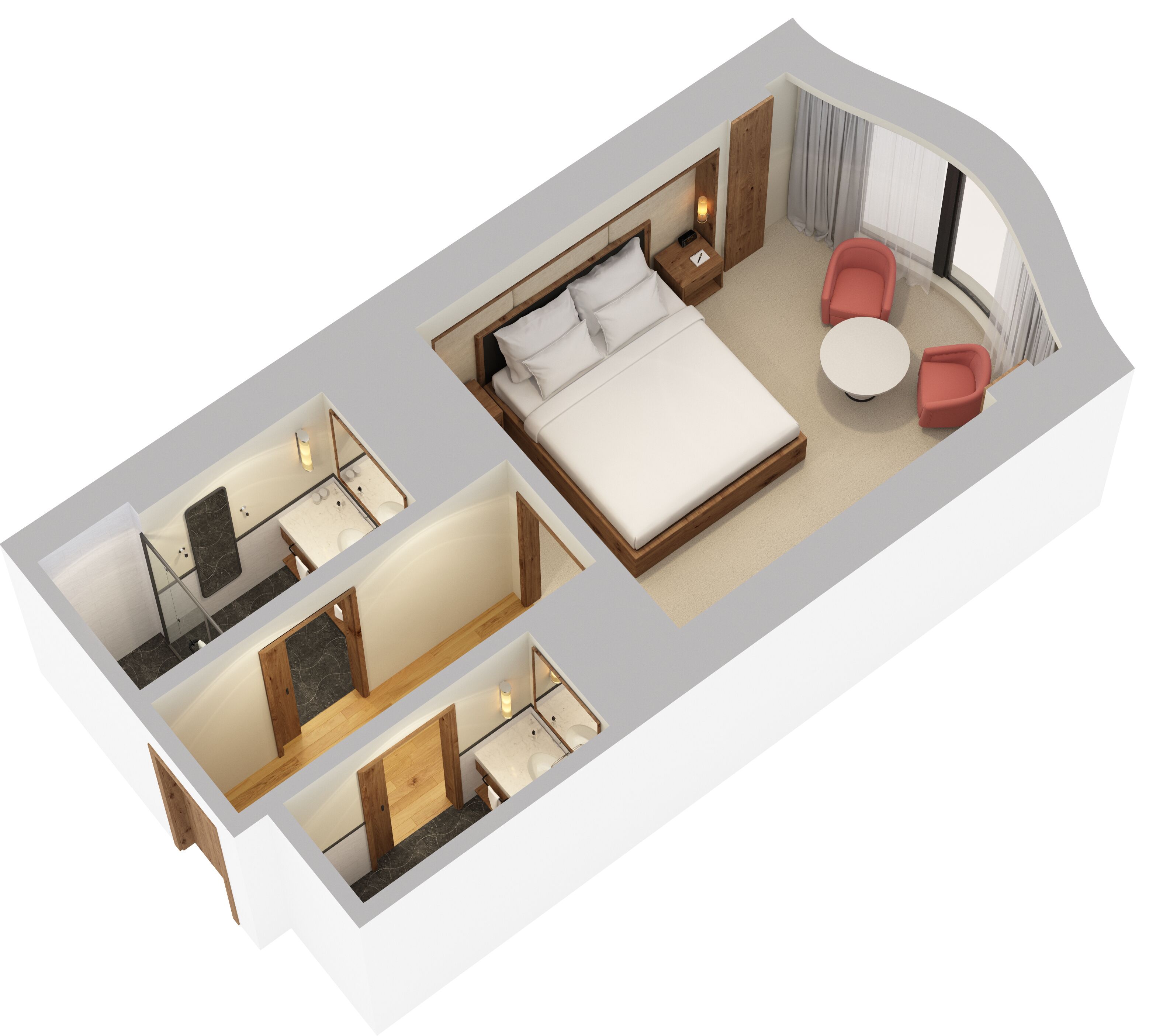 premium bedding, down duvets, minibar, in-room safe