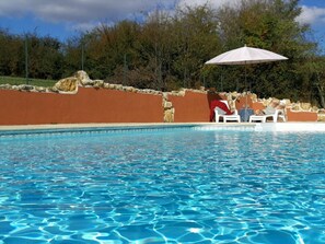 Pool - Charming Riverside Mill with Pool, Garden, and Terrace in Brenne (Prissac)